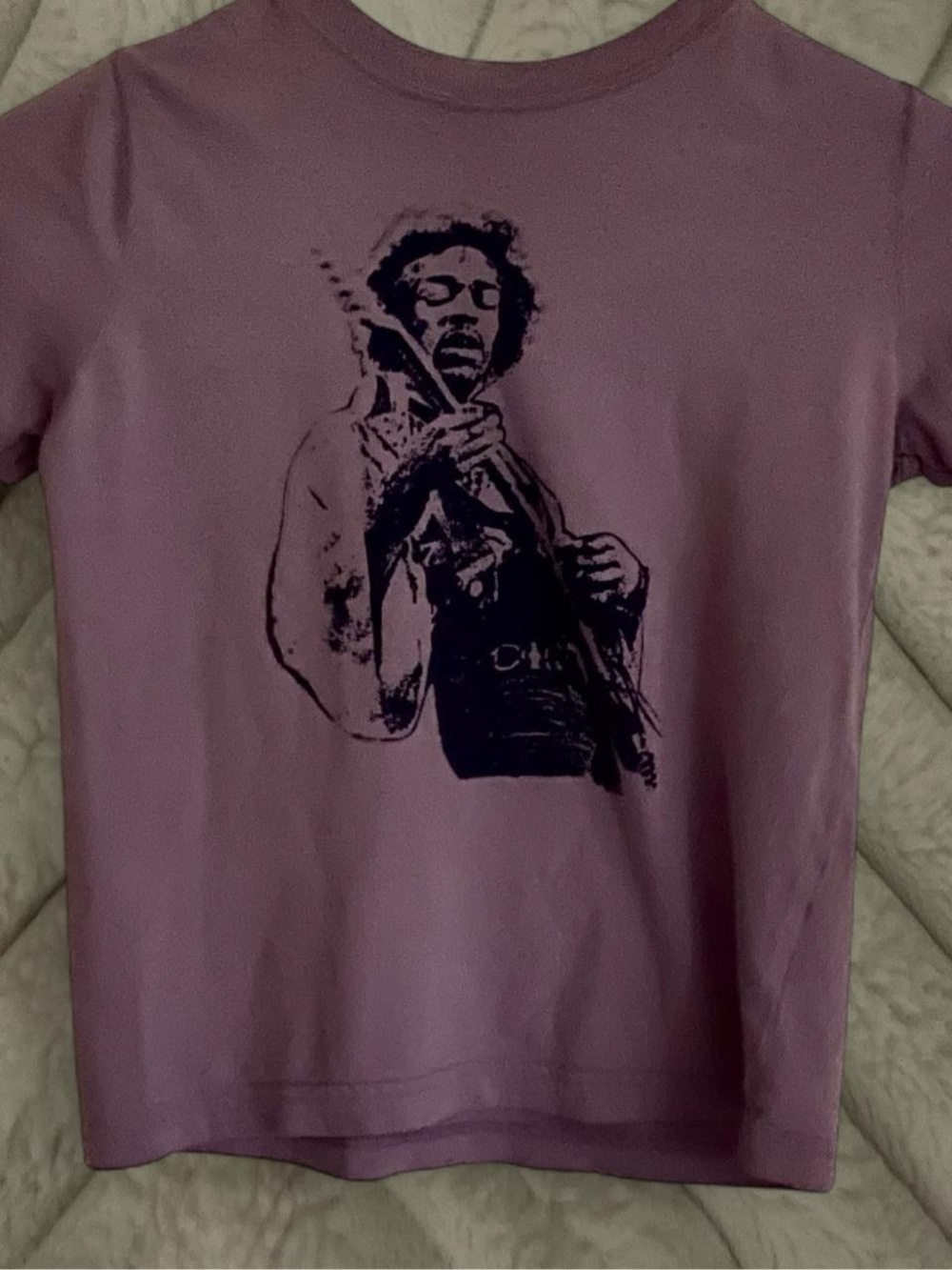 Baby tee with Jimi Hendrix graphic on it, amazing condition, Brand: Rabbit Skins